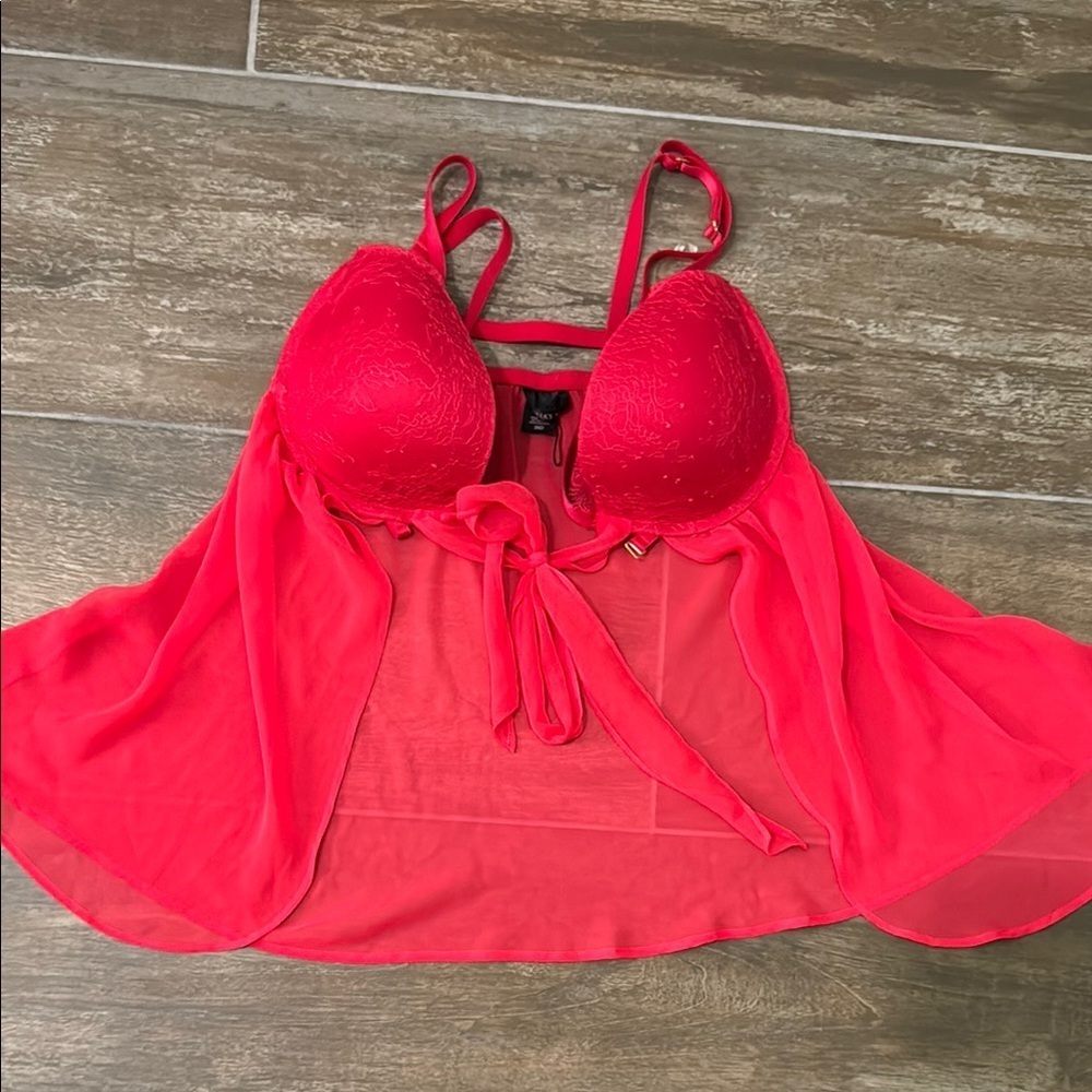 Victoria's Secret Red Underwire Babydoll Bra nighty